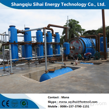 Pyrolysis plant of plastic with cooling system